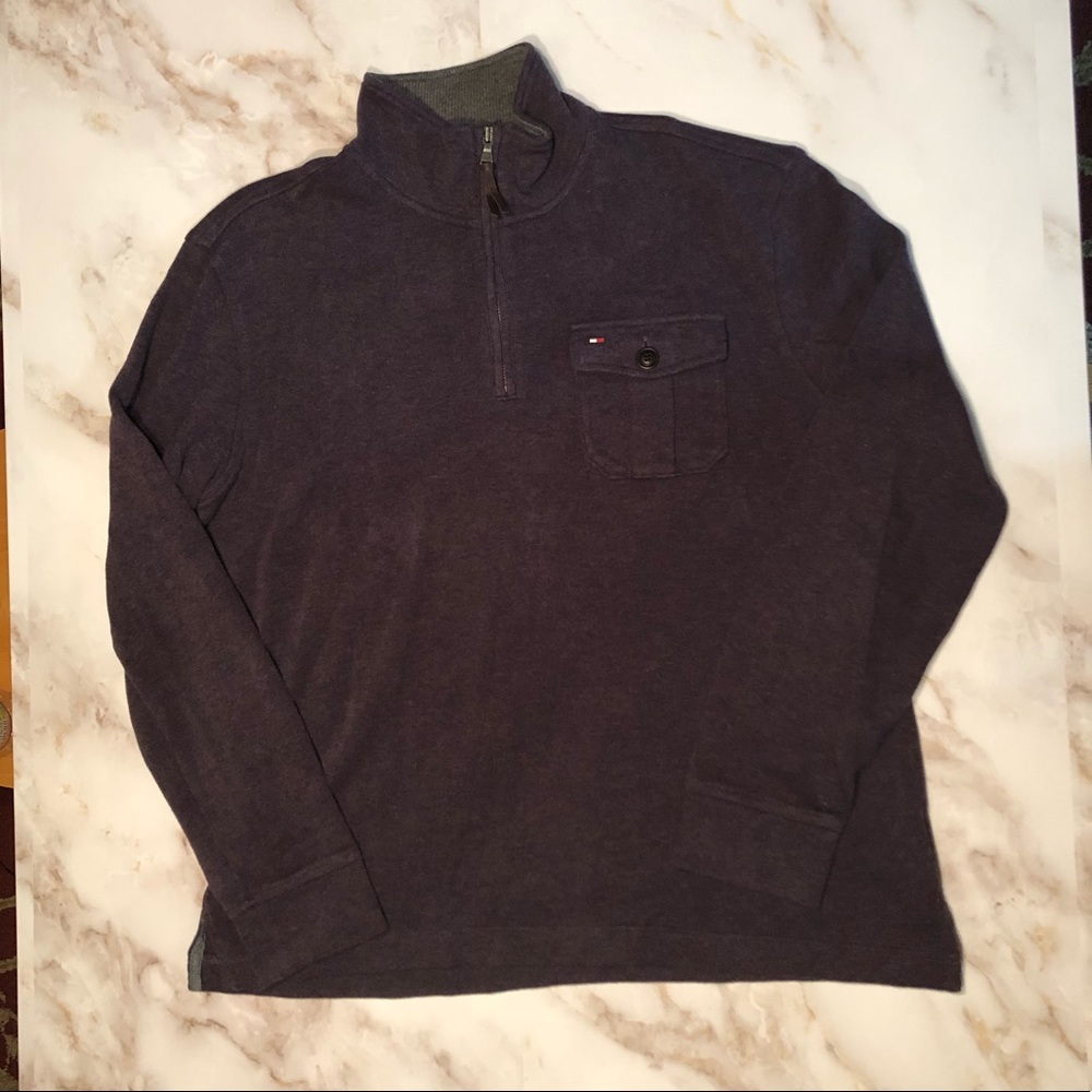 Tommy Hilfiger Men’s L 1/4 Zip Purple Sweater